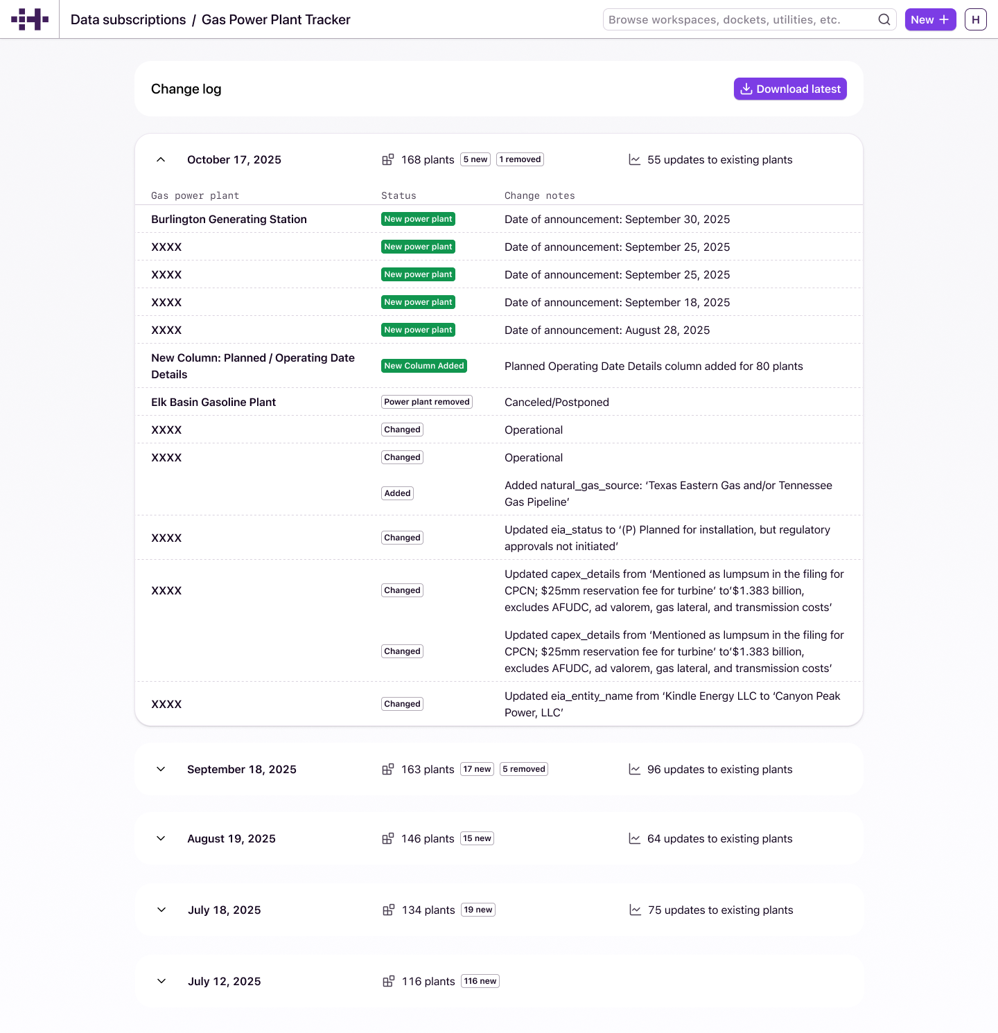 Data Subscriptions - changelog-1